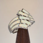Sterling Silver Crooked White Lab Opal Ring