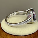 Sterling Silver Cushion-Cut Rainbow CZ Ring