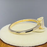 Solid 14K Yellow Gold Baguette Straight Cut CZ Engagement Ring