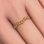 Solid 14K Yellow Gold Sparkle CZ Ring