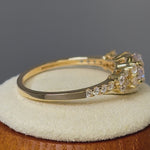 Solid 14K Yellow Gold Engagement Round Clear CZ Ring