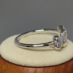 Sterling Silver Dog Bone & Heart CZ Ring