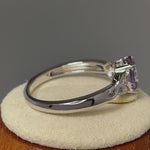 Sterling Silver Charmed Lavender Oval  CZ Ring