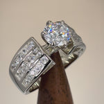 Sterling Silver 1.30 Carat CZ Engagement Ring