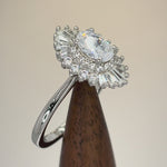 Sterling Silver Oval CZ Cluster Ring