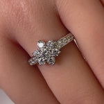 Sterling Silver Plumeria Flower CZ Ring