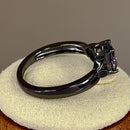 Sterling Silver Black Rhodium Rainbow CZ Ring