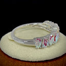 Sterling Silver Pear-shape Iridescent Rainbow CZ Ring