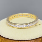 Solid 14K Yellow Gold Channel Eternity CZ Band
