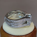 Sterling Silver Princess-Cut 2-Piece CZ Engagement Ring