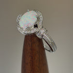 Sterling Silver White Lab-Opal CZ Ring