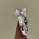 Sterling Silver Emerald-Cut Purple CZ Ring