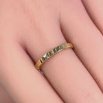 Solid 14K Yellow Gold Brick Band