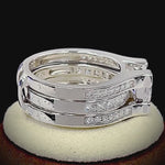 Sterling Silver Princess-Cut 2-Piece CZ Engagement Ring