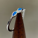 Sterling Silver Triple Marquise Blue Lab Opal Ring