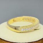 Solid 14K Yellow Gold Half Eternity Clear CZ Ring