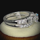 Sterling Silver 2-Piece CZ Engagement Set Ring