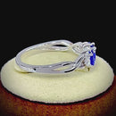 Sterling Silver 3-Stone Oval Blue CZ Ring