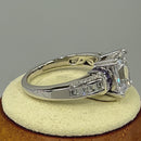 Sterling Silver Emerald-Cut Purple CZ Ring