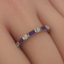 Sterling Silver Purple CZ Eternity Ring