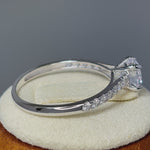 Solid 14K White Gold Solitaire Round Clear CZ Engagement Ring