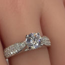 Sterling Silver Pave CZ Engagement Ring