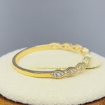 Solid 14K Yellow Gold Thin Half Eternity CZ Ring