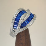 Sterling Silver Blue CZ Band Ring