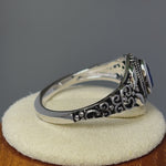 Sterling Silver Austere Oval Blue CZ Ring