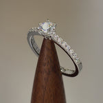 Sterling Silver Round CZ Engagement Ring
