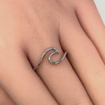 Sterling Silver Ocean Wave Ring