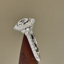 Sterling Silver Victorian Oval CZ Engagement Ring