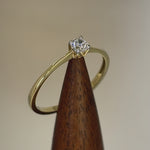 Solid 14K Gold Small Solitaire CZ Ring