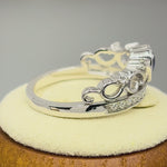 Sterling Silver Heart Crown Blue Sapphire CZ Ring