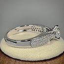 Sterling Silver Pave CZ Engagement Ring