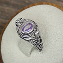 Sterling Silver Austere Amethyst-tone CZ Ring