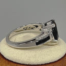 Sterling Silver Black Emerald-Cut CZ Ring