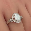 Sterling Silver White Lab-Opal CZ Ring