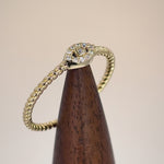 Solid 14K Yellow Gold Evil Eye Diamond Ring