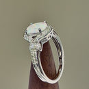 Sterling Silver White Lab-Opal CZ Ring