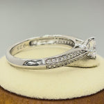 Sterling Silver Petite Pave Round Cut Clear CZ Engagement Ring