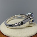 Sterling Silver Trillion Tanzanite-tone CZ Ring
