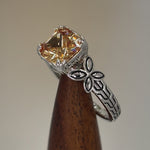 Sterling Silver Cushion-Cut Champagne CZ Ring