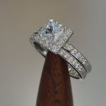 Sterling Silver Princess-Cut CZ 2-Piece Engagement Ring