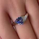 Sterling Silver Trillion Tanzanite-tone CZ Ring