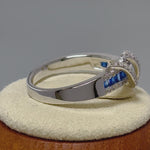 Sterling Silver Exotic Twisted Blue CZ Ring