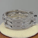 Sterling Silver Princess-Cut 2-Piece CZ Engagement Ring