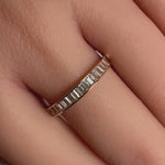 Solid 14K Yellow Gold Baguette CZ Band Ring