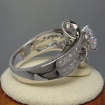 Sterling Silver Twisted Channel CZ Ring