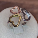 Sterling Silver 3-tone Heart Ring